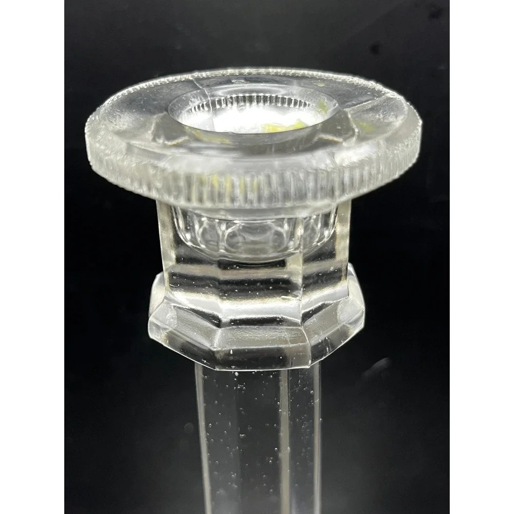 Vtg Imperial Glass Candlestick Holder Amelia Pattern Starburst 7